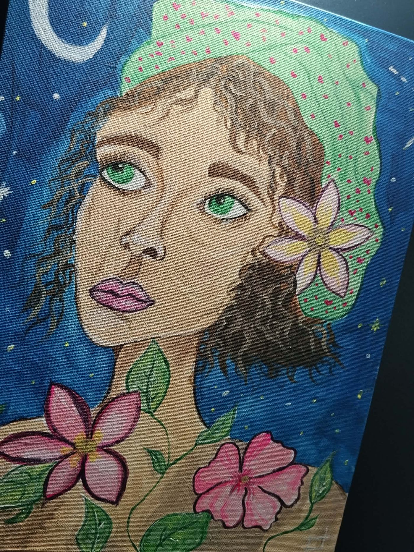Rêverie nocture — Acrylique sur toile, 2026 — œuvre de Madiana CARRE