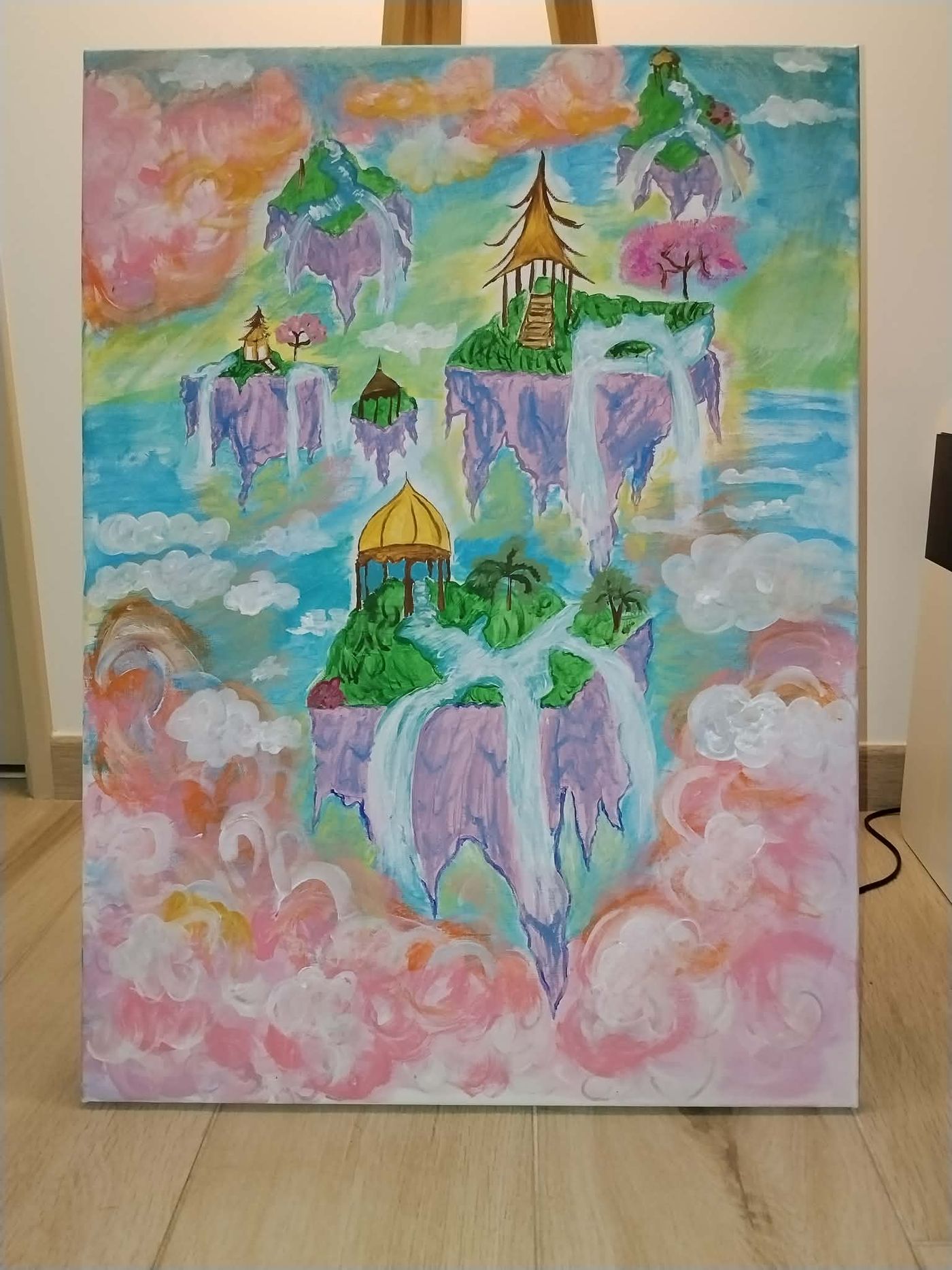 Les citées célestes — Acrylique sur toile, 2026 — œuvre de Madiana CARRE