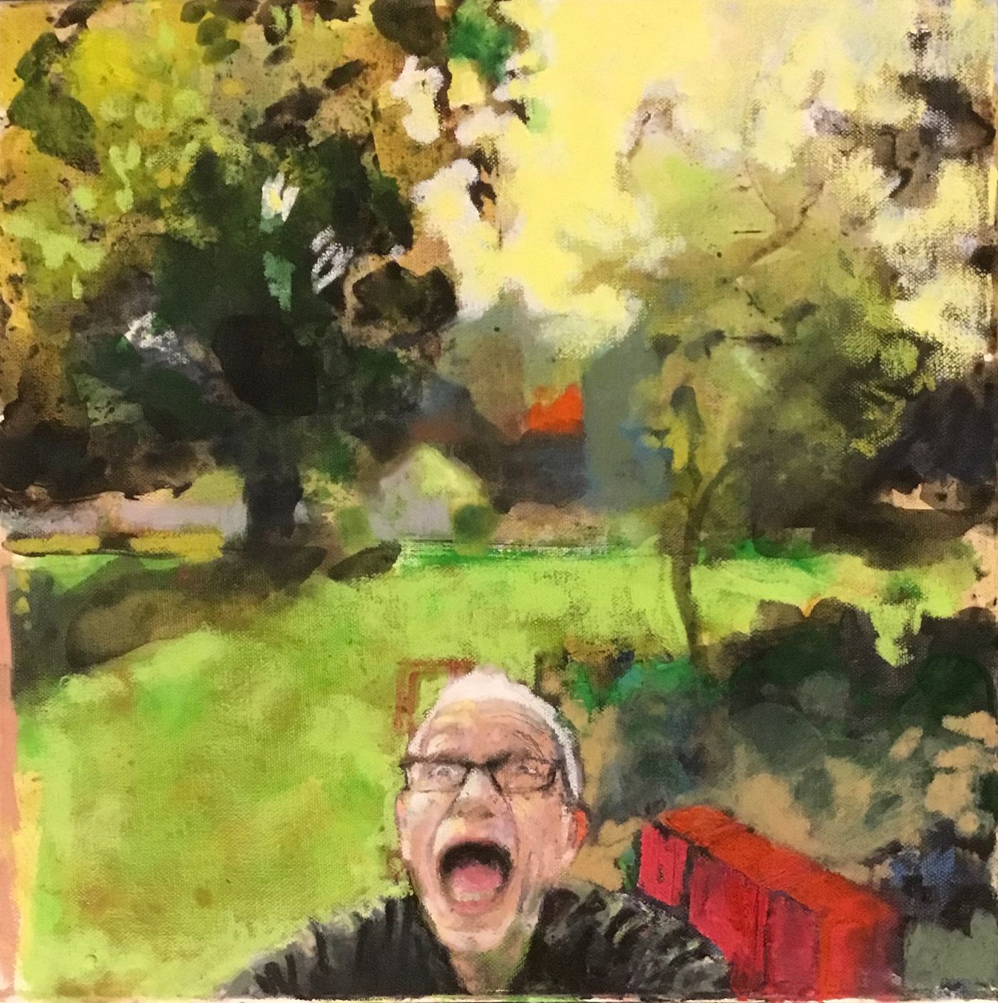 Selfie, le Cri — Technique mixte, 2026 — œuvre de Christian Guichard
