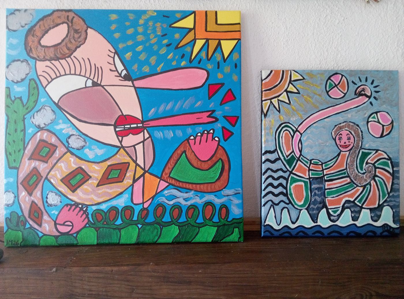 Langue de Vipère et Sirène — Acrylique sur papier, 2026 — work by CubismishArt