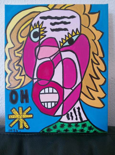 Oh — Acrylique sur toile, 2026 — œuvre de CubismishArt, art Abstraction, Figuratif, Art contemporain