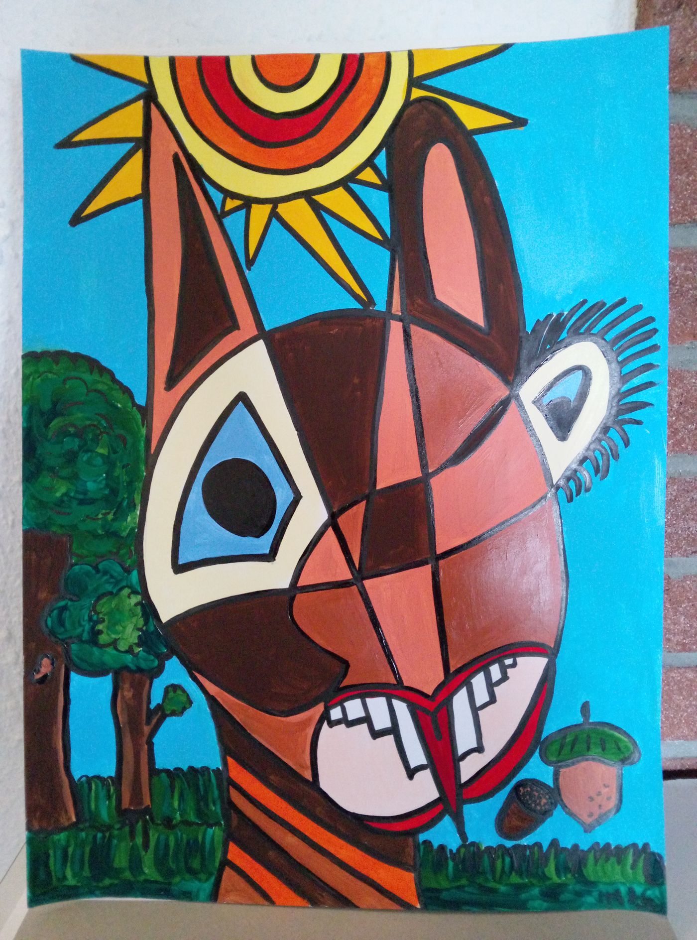 Ecureuil — Acrylique sur papier, 2026 — work by CubismishArt