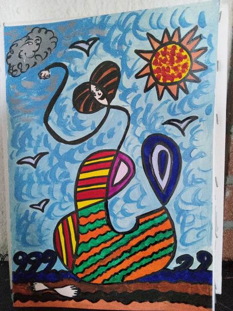 Gorgone — Acrylique sur papier, 2026 — œuvre de CubismishArt, art Abstraction, Figuratif, Art contemporain