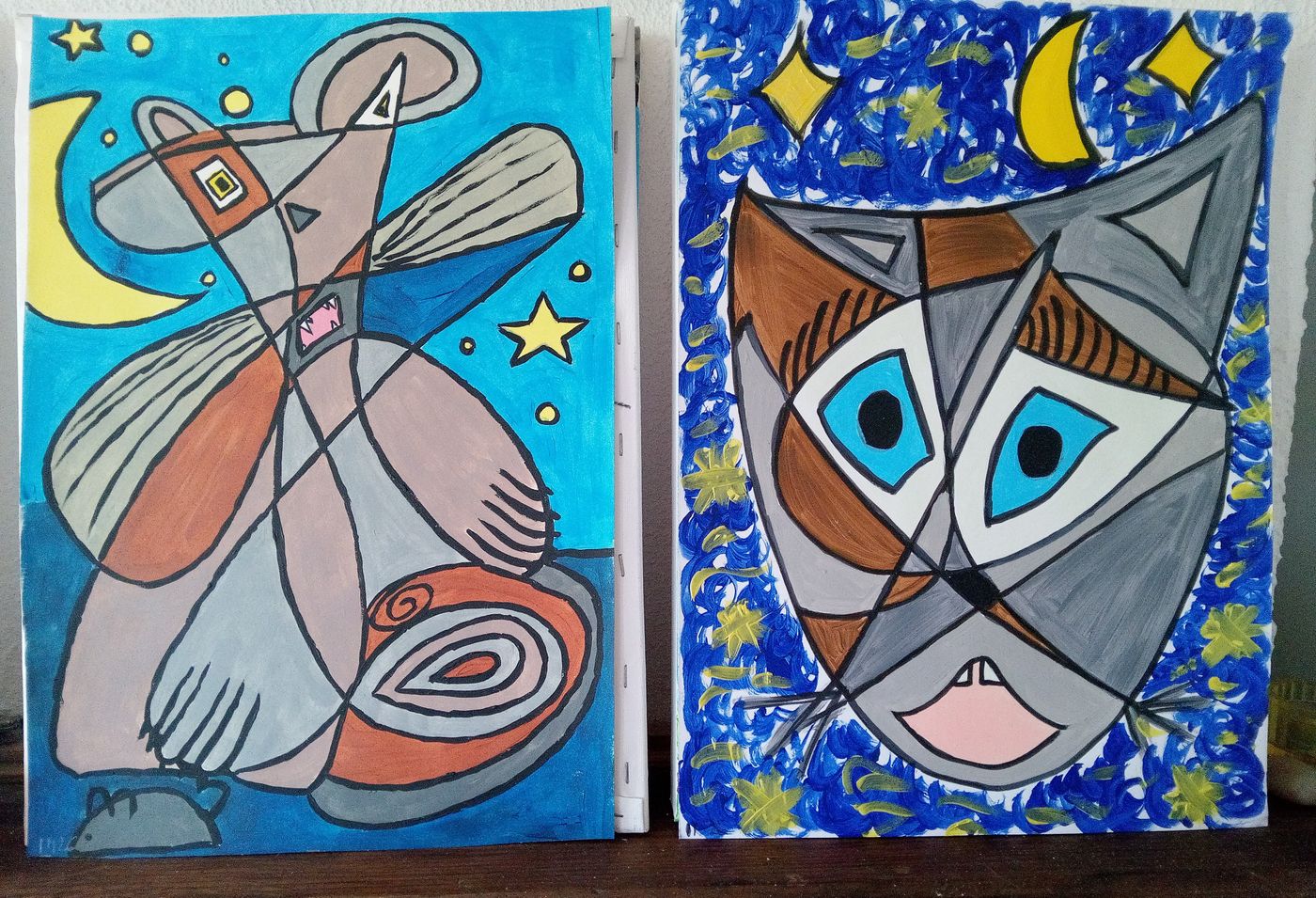 Chats — Acrylique sur papier, 2026 — work by CubismishArt