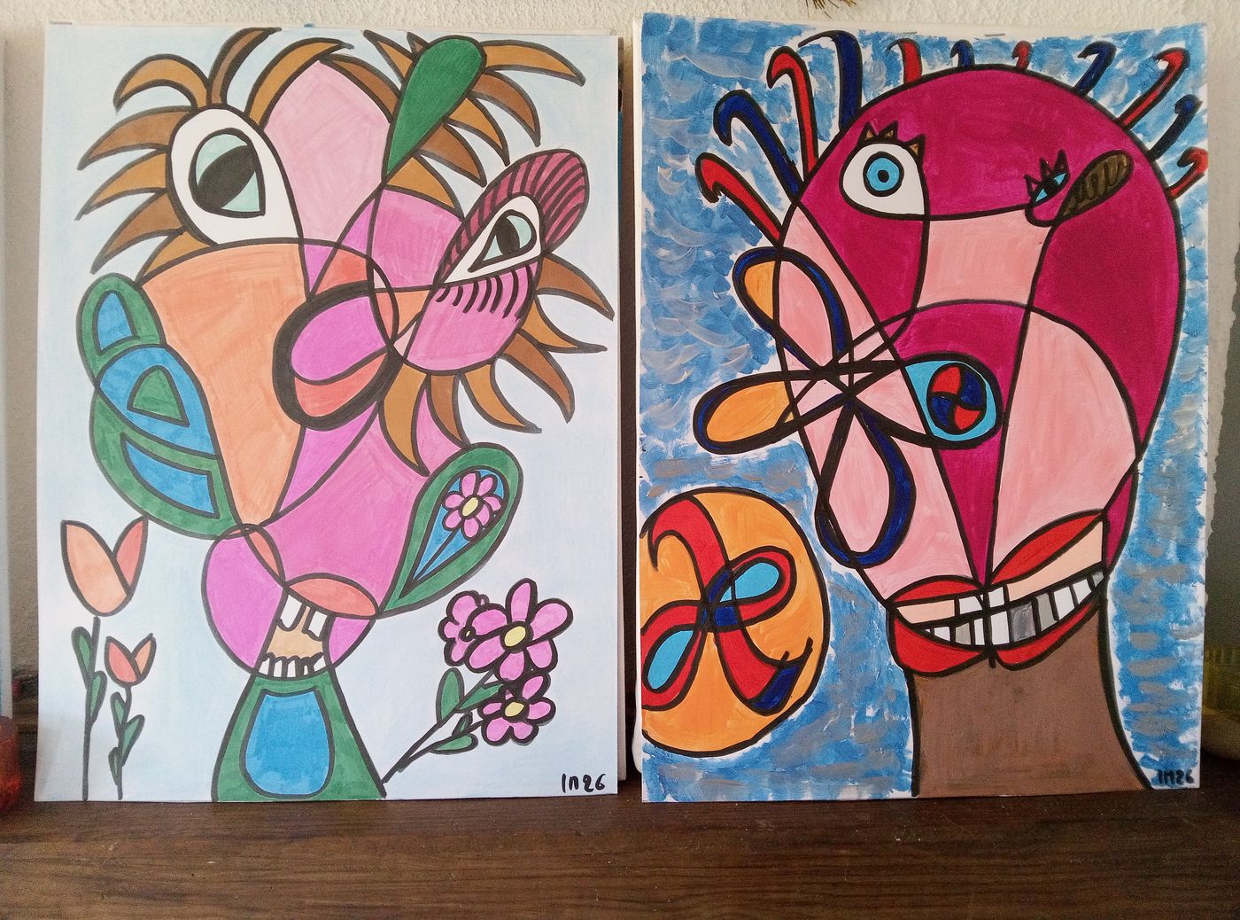 Monstres — Acrylique sur papier, 2026 — work by CubismishArt