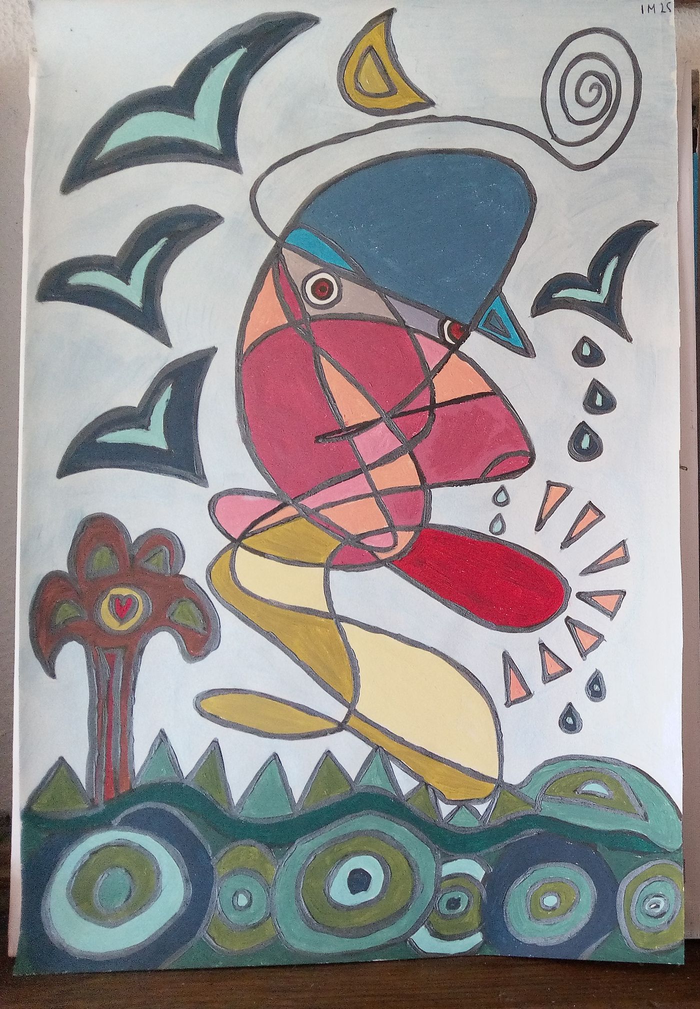 Marin — Acrylique sur papier, 2026 — work by CubismishArt