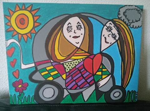 Dans Ma Voiture — Acrylique sur toile, 2026 — œuvre de CubismishArt, art Abstraction, Figuratif, Art contemporain