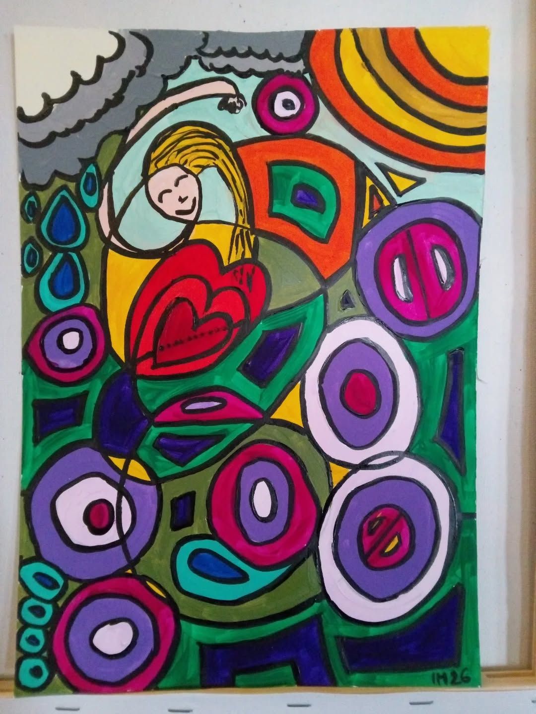 Dancing in the Rain — Acrylique sur papier, 2026 — work by CubismishArt