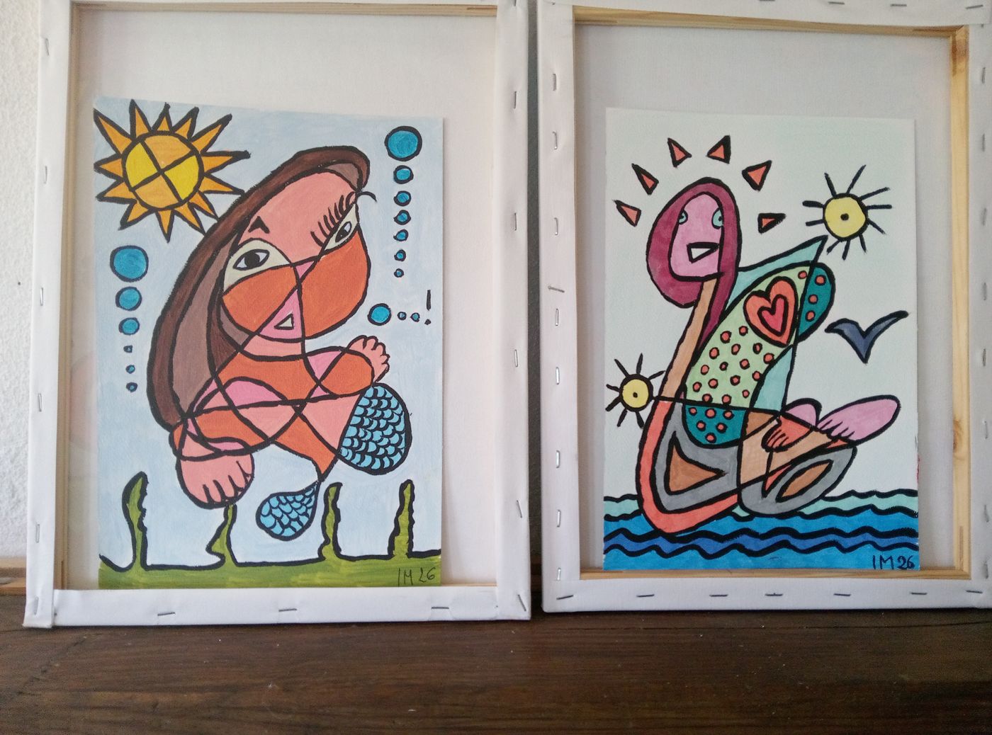 Sous et sur L'Eau — Acrylique sur papier, 2026 — work by CubismishArt