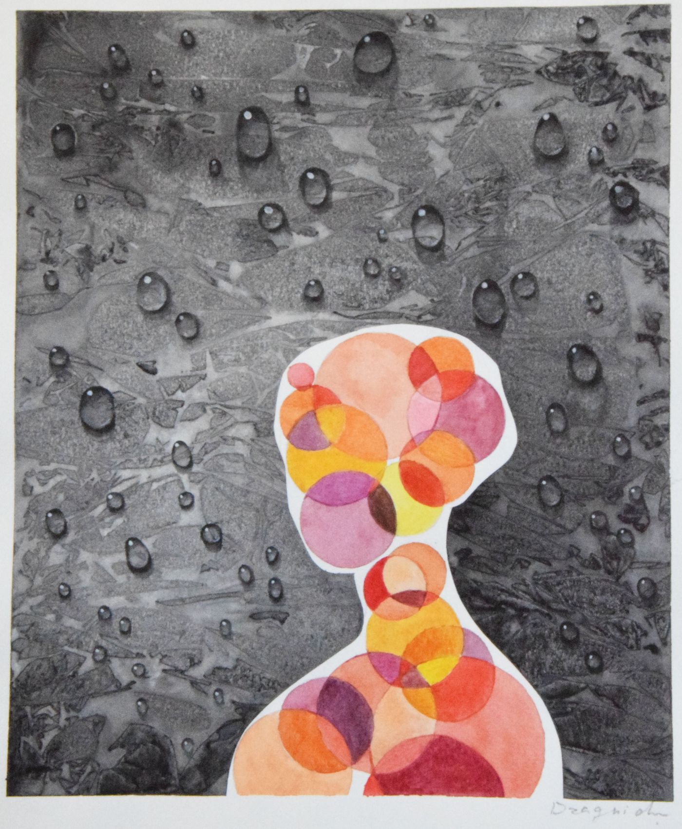 Constellation inérieure — Aquarelle, 2017 — œuvre de David DZAGNIDZE