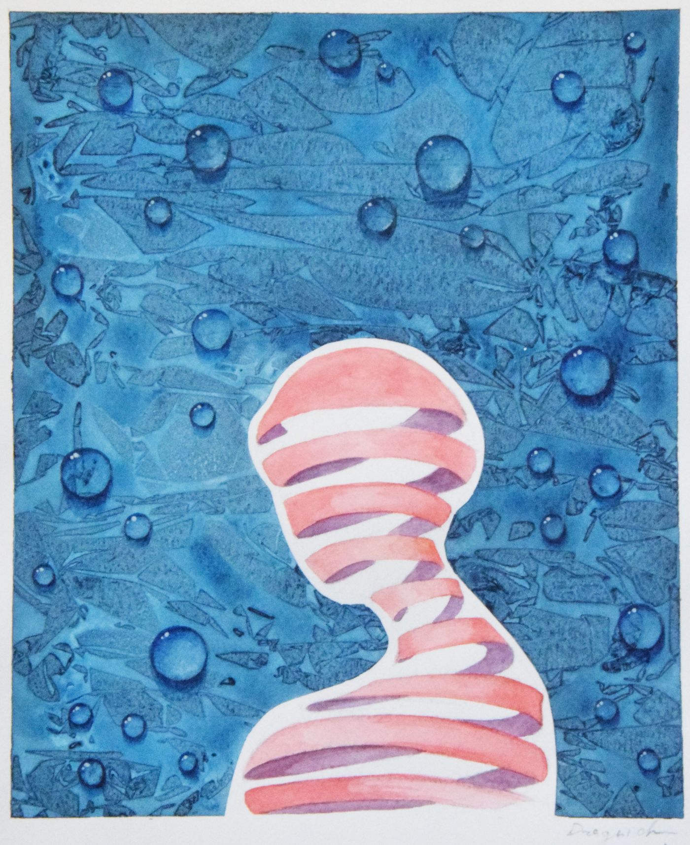 Mouvement intime — Aquarelle, 2017 — œuvre de David DZAGNIDZE