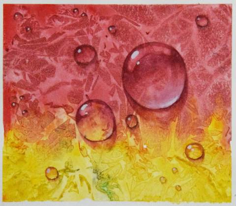 Incandescence — Aquarelle, 2017 — œuvre de David DZAGNIDZE, art Figuration libre