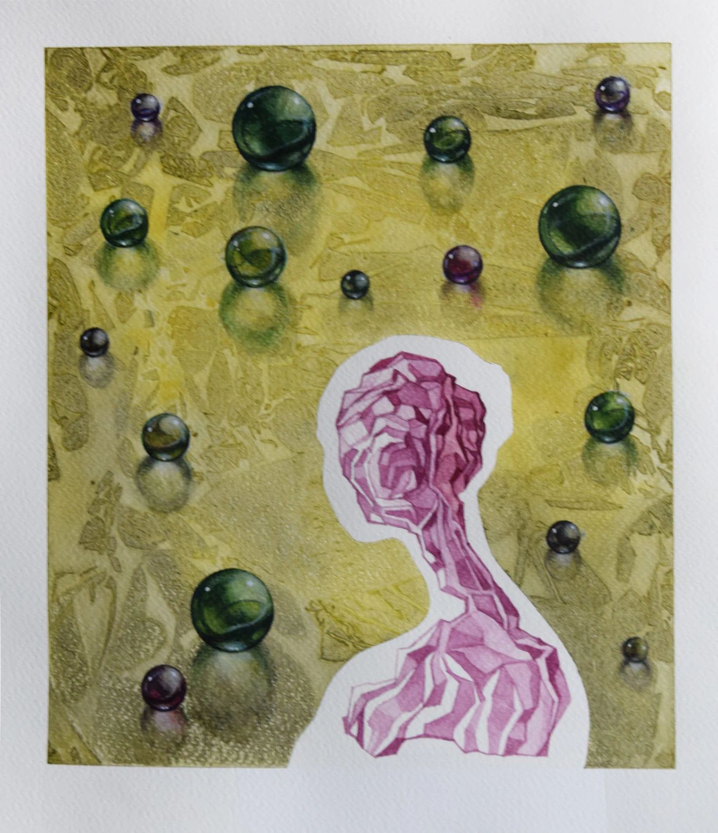 Emergence intérieur (Diptique n°2) — Aquarelle, 2017 — œuvre de David DZAGNIDZE, art Figuration libre