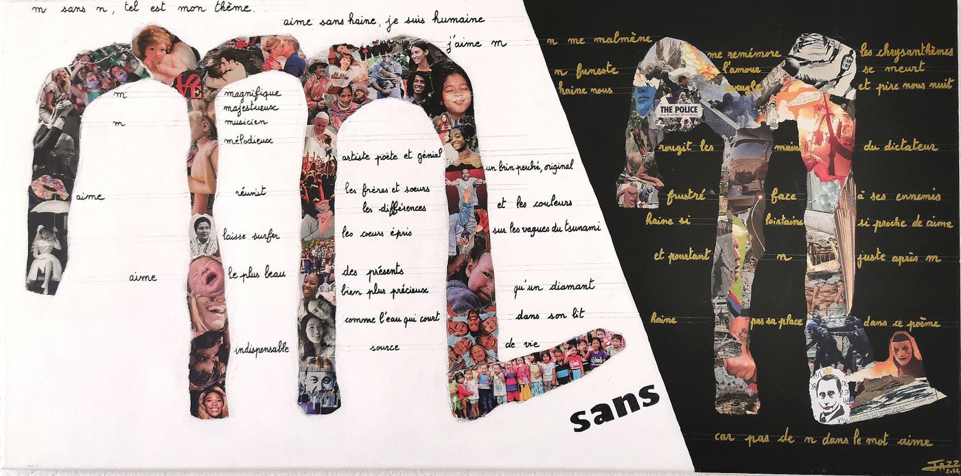 m sans n — Technique mixte, 2022 — œuvre de JAZZ