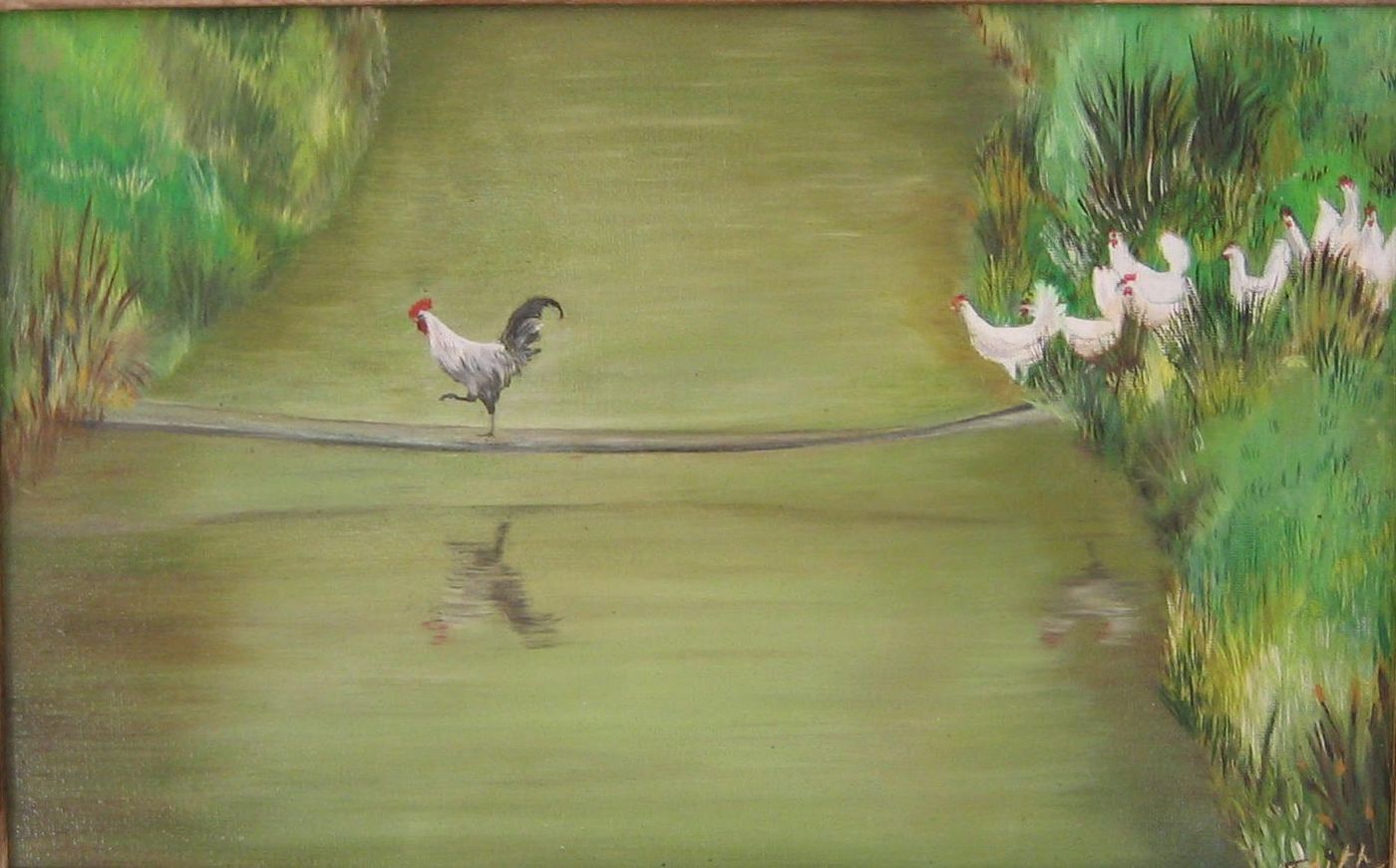 Viens poupoule! — Huile sur toile, 2006 — œuvre de JAZZ
