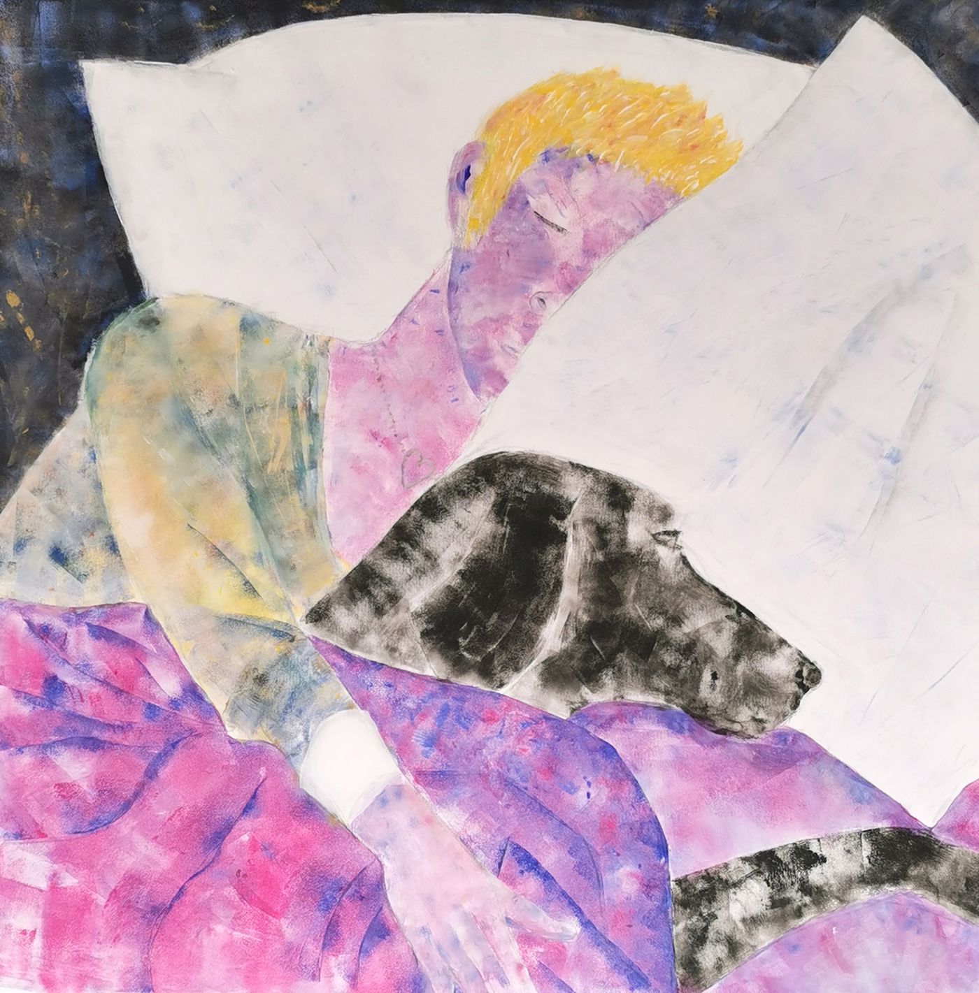 Mon doudou — Acrylique sur toile, 2025 — œuvre de JAZZ, art Art figuratif