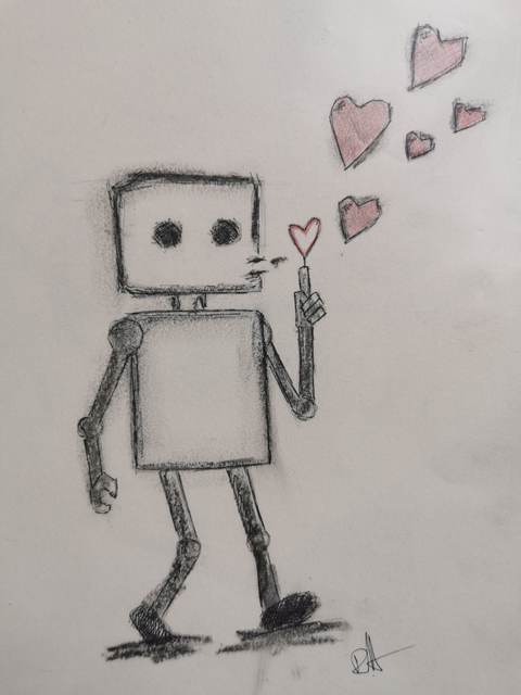 Dessin I-bot souffle au coeur — œuvre de Rusty-Heart