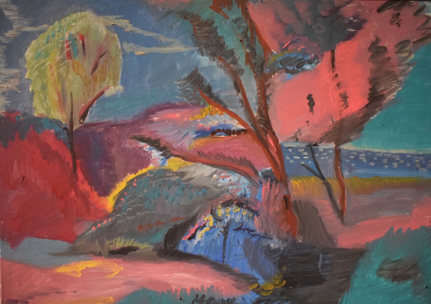 Bleu Bonnard — Huile sur toile, 2025 — œuvre de Jean-Baptiste Moreno