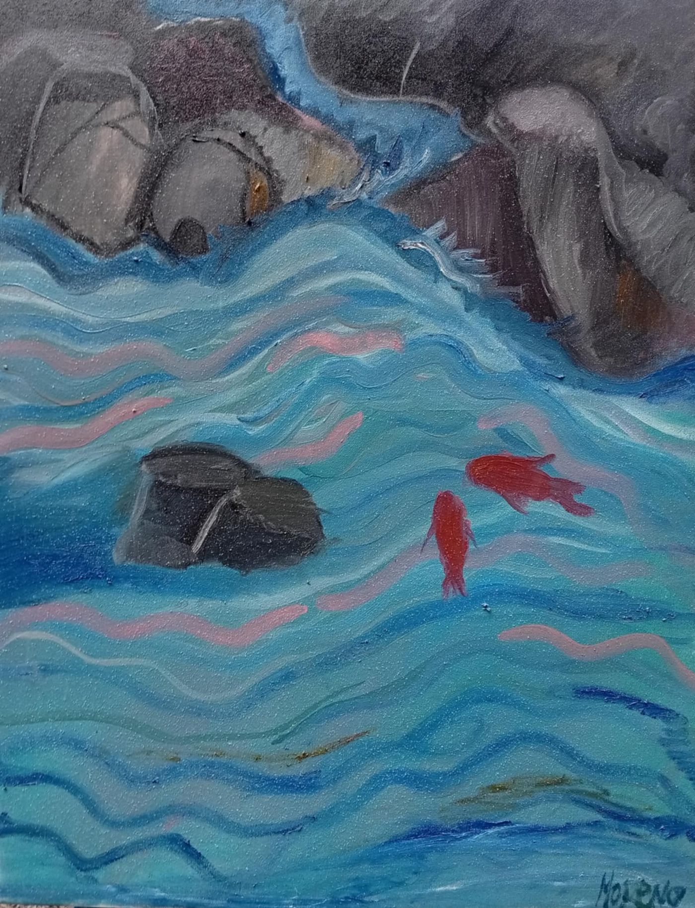 Récif — Huile sur toile, 2026 — œuvre de Jean-Baptiste Moreno