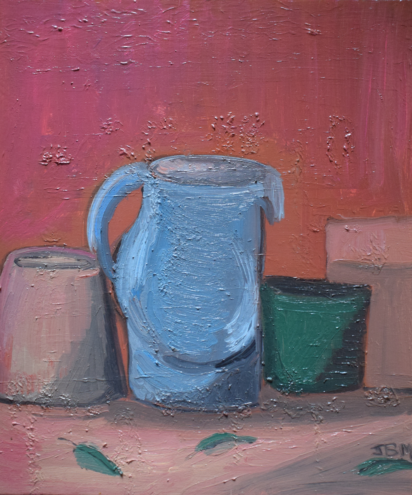 Les pots ( hommage à Morandi ) — Huile sur toile, 2025 — œuvre de Jean-Baptiste Moreno