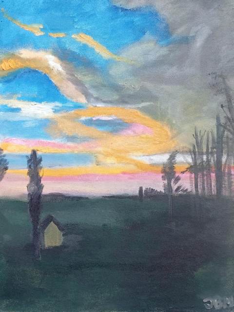 Ciel de Dordogne — Huile sur toile, 2026 — œuvre de Jean-Baptiste Moreno, art Expressionisme, fauvisme, art contemporain