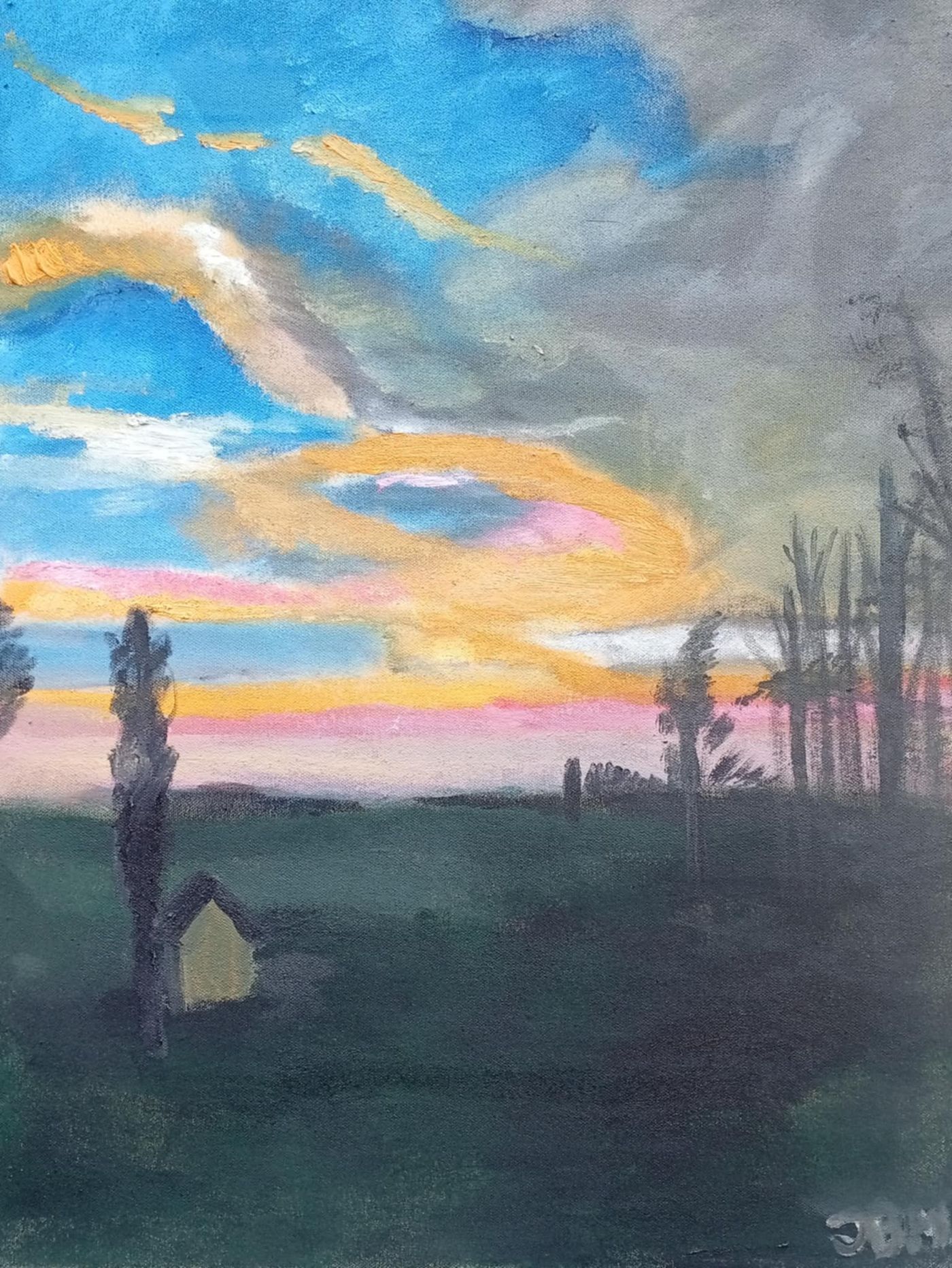Ciel de Dordogne — Huile sur toile, 2026 — œuvre de Jean-Baptiste Moreno