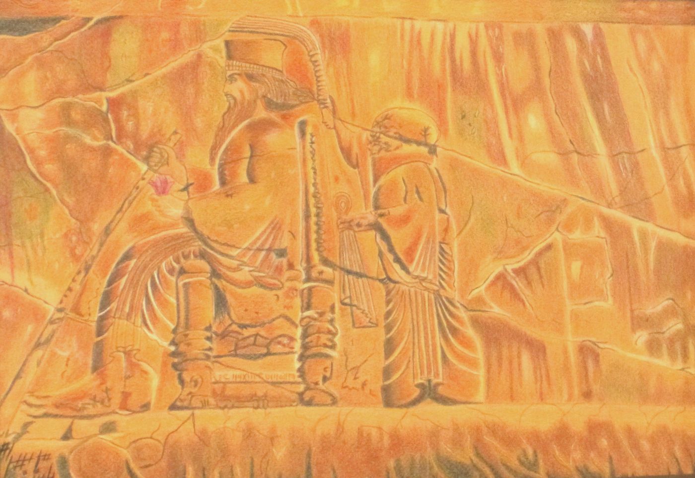 Gloire Achéménide par Mary G — Crayon de couleur, 2011 — œuvre de Mary G