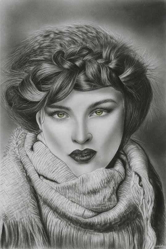 Le Regard d'Émeraude by Mary G — Fusain, 2022 — œuvre de Mary G